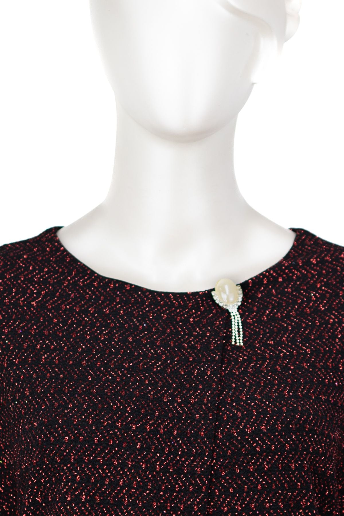 Kadın Takım Görünümlü Sandy Kumaş Anne Abiye Elbise Şık Pullu ve Broşlu Rahat Tam Kalıp